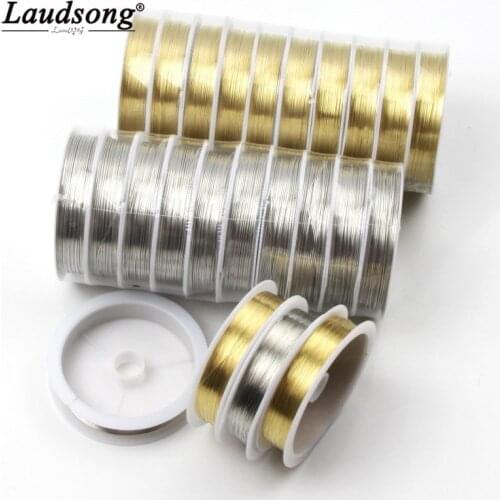 0.2/0.3/0.4/0.5/0.6/0.8/1MM Gold/Rose gold/Silver Color Copper Wire For DIY Jewelry Making Line Handmade Jewelry Beading Line