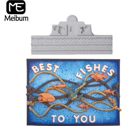 Meibum Clay Pan Cake Decorating Fondant Silicone Molds Ropes and Knots Mould GumPaste Craft Dessert Baking Pastry Form