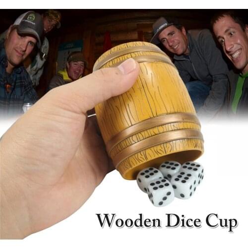 Simulation Barrel Dice Cup Wooden Dice Cup For Yahtzee Games Bar KTV Entertainment Dice Cup And Dices With Bag