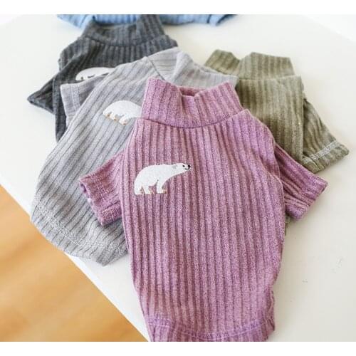 Fashion Pet Dog Bottomed shirt Puppy Cat Dog Costume Comfortable in autumn winter Pullover Dog vest Half-high Collar Dog Clothes