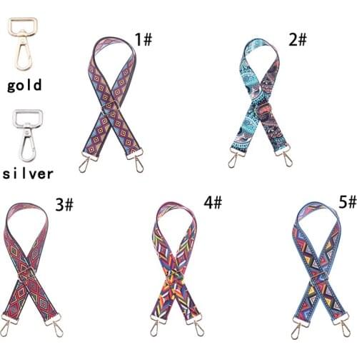 DIY Fashion Bag Handle for Women Nylon Bag Strap Rainbow Crossbody Shoulder Strap Adjustable Handbag Luggage Bag Accessories