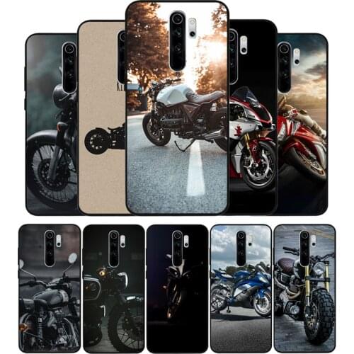 Retro Motorcycle black Silicone Phone Case For Redmi note 9 8 7 Pro S 8T 7A Cover