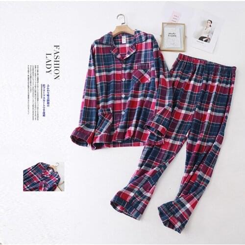Mens Pajamas Suits 2PCs Autumn Winter 100% Cotton Keep Warm Concise Style Spring Leisure And Comfortable Homewear Long-Sleeves