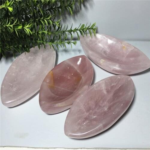 Natural Rose Quartz Crystal Specimen Gift Home Furnishing Decoration Treatment Stone And Reiki Healing Handiwork Bowl Ornament