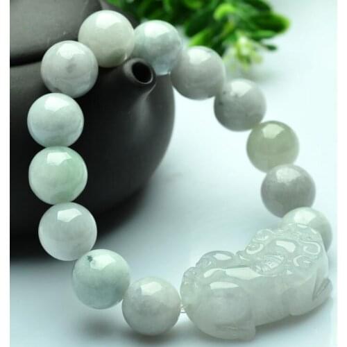 Pixiu round bead jade bracelet for men and women бижутерия для женщин factory direct sales of natural burmese Jade A Goods Gifts