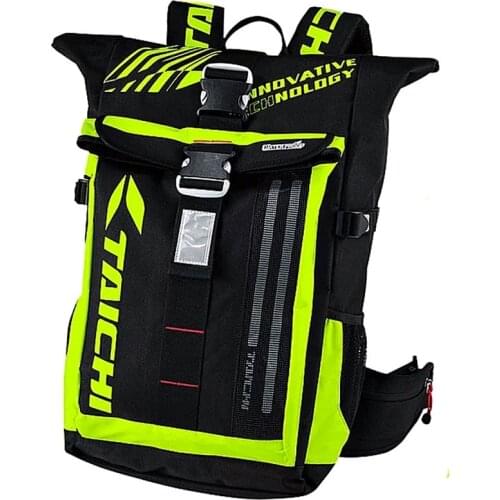 TAICHI new travel motorcycle bag LED night light cold light fashion large capacity motorcycle travel backpack unisex