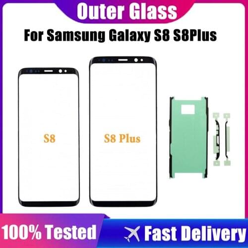 Outer Glass For Samsung Galaxy S8/S8 Plus/S9/S9Plus Front Touch Screen Front Glass Panel Phone Replacement Parts+ Adhesive