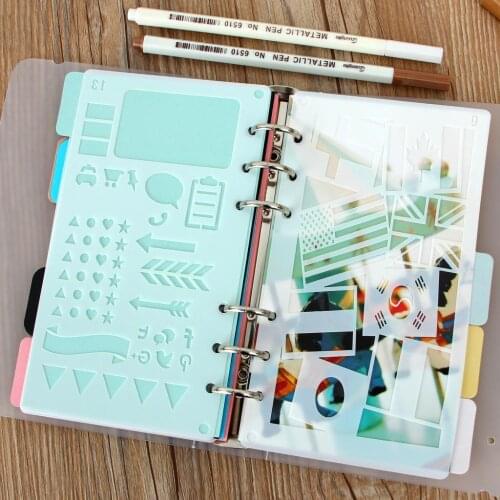 Plastic graffiti drawing / diy album hand account template /A6 loose-leaf page paper / hollow lace ruler 24 style