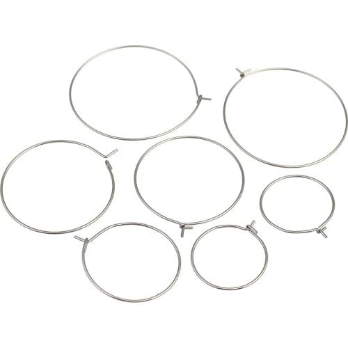 SAUVOO 50Pcs/Lot Small Circle Hoop Earrings Stainless Steel Smooth Circle Earrings For Women Jewelry Bijoux Accessory