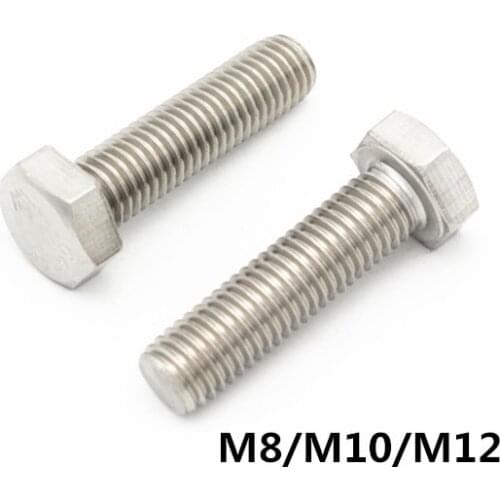 M8/M10/M12 Stainless Steel Hexagonal Screws Outside Hex Bolt DIN933 Bolts For Electrical Machine Equipment Wheel Construction