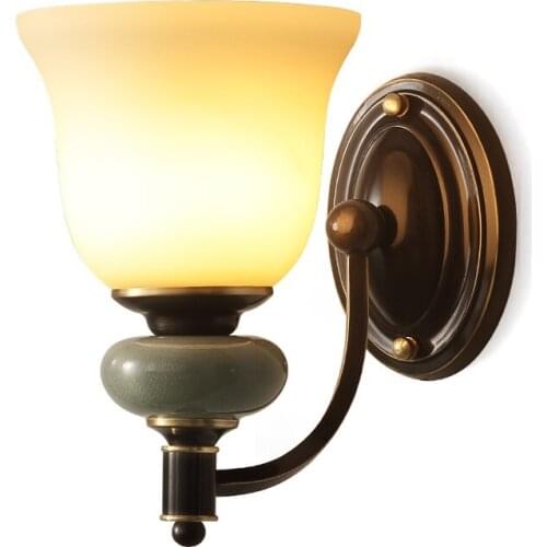 Glass Nordic Wall Lamps LED Wall Light Fixtures Copper Wandlamp Bedroom Beside Sconce Bedroom Lamp Bar Staircase Lighting