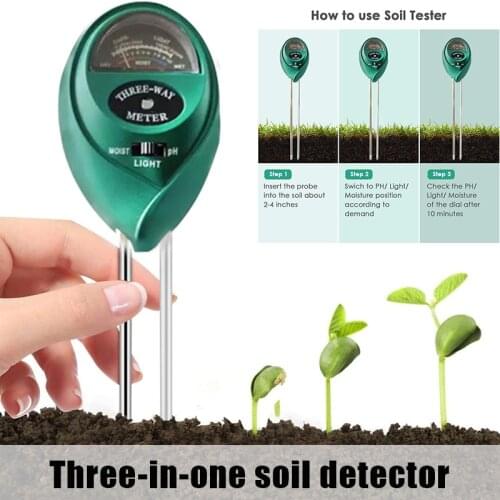 3-in-1 Soil Tester with 2 Testing Needles Soil pH Meter with Brightness Humidity&PH Value for Garden Farm Lawn 26cm garden tools