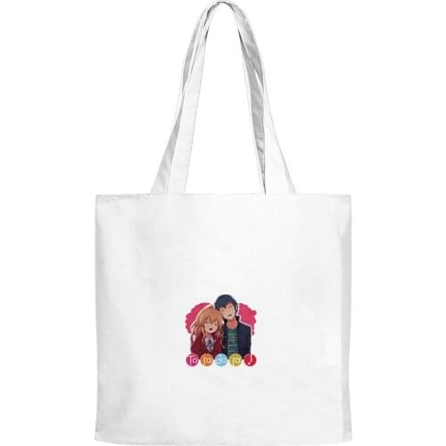 Toradora Taiga Hip Hop Handbags Cloth Canvas Tote Bag Print Shopping Bags Reusable Shoulder Shopper Bags Casual Pacakge