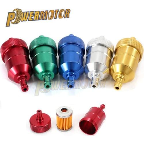 Universal Motorcycle Oil Gas Fuel Filter 8mm Petrol Gas Fuel Filter Cleaner For Honda Yamaha Motorcross Pit Dirt Bike ATV Quad
