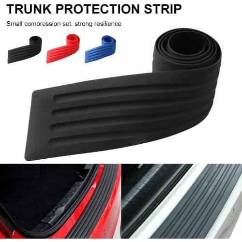 90cm/104cm Car Rear Bumper Protector Universal Rear Trunk Guard Rubber Sill Protector Sticker Scratch Resistant Car Accessories