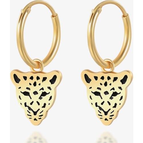 CANNER Leopard Head Mama Earrings For Women 925 Sterling Silver Earrings Hoops Color Diamond Star Pendientes Jewelry 2021 Trend