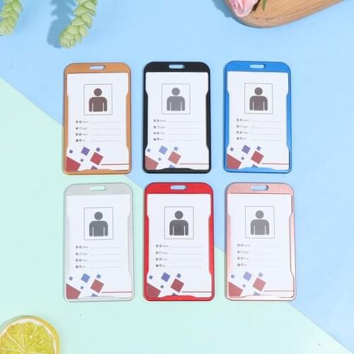 1PCS Office Supplies Business Pass Tag Holder Card Holder Aluminum Alloy ID Badge Card Holder Dropshipping