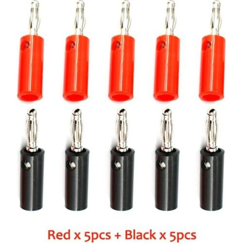 10pcsAudio Speaker Screw Banana Gold Plate Plugs Connectors 4mm IN STOCK