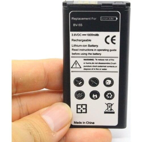 10pcs/lot 1800mAh BV-5S / BV5S / BV 5S Replacement Battery For Nokia X2DS X2 1013 X+ X Plus Batterie Bateria Batterij