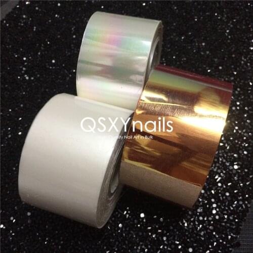 5 Rolls 4cm*100m Chameleon /Pearl White /Aurora Glass Transfer Paper Design Sticker Decal Manicure Nail Art Decoration