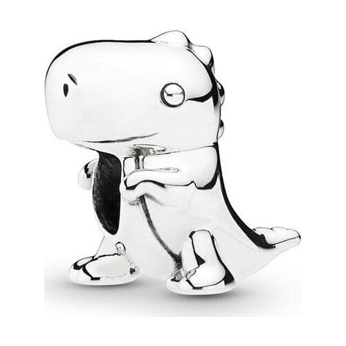 5PCS New Rose Gold/Silver Color Alloy Cartoon Little Monster dinosaur Beads Fit Original Snake Bracelets Pendants Women DIY