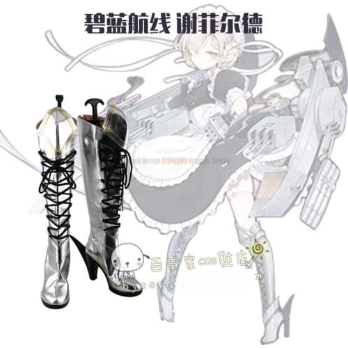Azur Lane HMS Sheffield Anime Characters Shoe Cosplay Shoes Boots Party Costume Prop