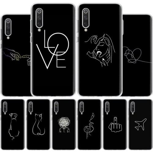 Hot Abstract Line Face Art Dark Cover Phone Case For Xiaomi Note 10 Mi 11 9 8 CC9 5X 6X 9T 10T A3 Poco X3 NFC F1 Pro Lite + Coqu