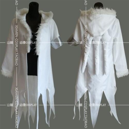 D.Gray-man Crown Clown Allen Walker Cosplay Costume Anime Custom Made White Long Cloak
