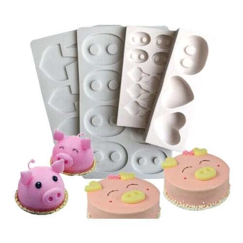 Pigs ear and nose turn sugar chocolate insert mold Mousse Cake Decoration silica gel mold baking mold