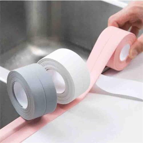 Sink Edge Tape PVC Sealing Strip Kitchen Bath Self Adhesive Wall Waterproof