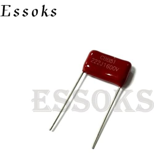 10PCS 1600V222J 0.0022UF Pitch 15mm 2.2NF 1600V 222 222J CBB Polypropylene film capacitor