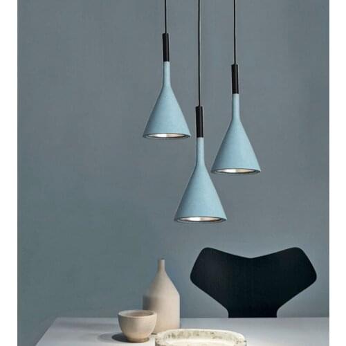 Kitchen Island Pendant Light Bedroom Modern Lights Bar Blue Pendant Lighting Office Lights Study Home Room Lamp Free Bulb