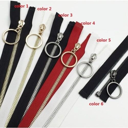 #3 metal copper zipper with ring puller for skirt coat clothing bags zipper repair 2pcs 45cm 60cm high quality open end