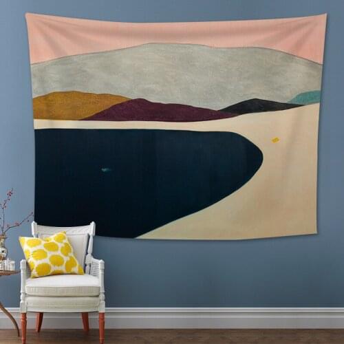 Wall Art Home Decor Background Tapiz Psychedelic Mountain Tapestry Wall Hanging Contrast Color Mountain Landscape Tapestries