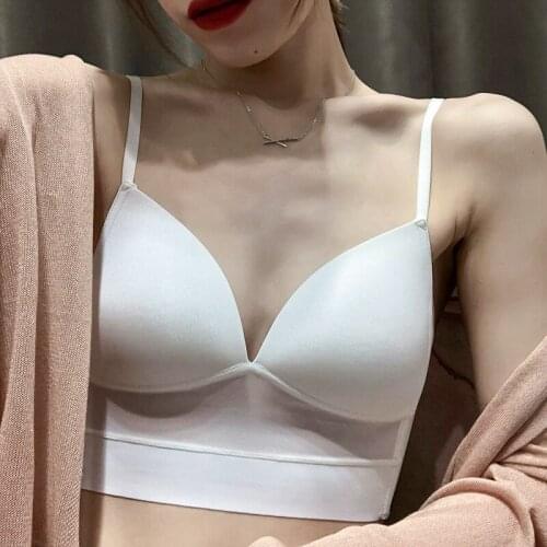 Underwear Women Wireless Push Up High School Girls Triangle Cup Small Flat Bra Summer Thin Section