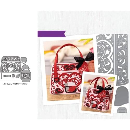 2021 New Christmas Love Heart Handbag DIY Mold Paper Metal Craft Dies for Card Making Cut Dies 2021 Embossing New Molds Die