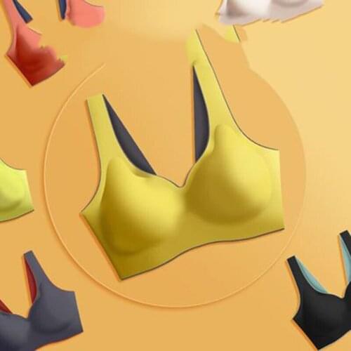 2021 Spring And Summer New Latex Underwear Womens No Steel Ring Gathering Breathable Sweat Proof Sports Fitness Vest Bra