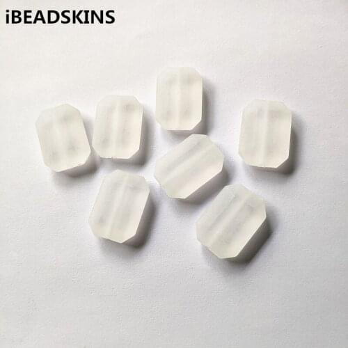 New arrival! 30x21mm 100pcs Frosted Clear Acrylic Rectangle Beads for Earrings accessories parts,hand Made Jewelry Earring DIY