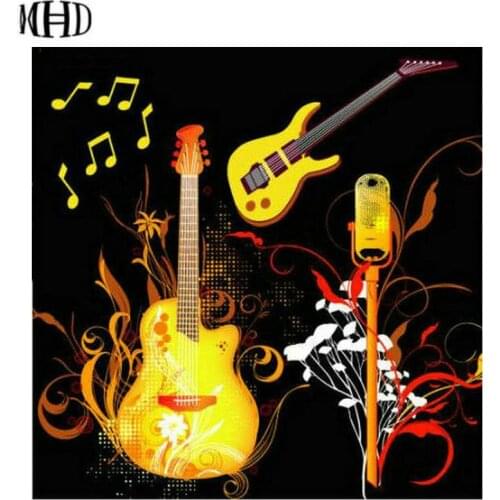 Full Square 5D DIY Diamond Cross Stitch "Music Guitar" Diamond Cross Stitch Mosaic Sticker Embroidery Holiday Gift new