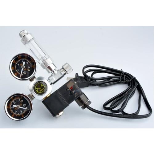 Aquarium CO2 Regulator W21.8 G5/8 220V Magnetic Solenoid Check Valve Aquarium Bubble Counter Fish Tank Tool