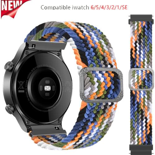 20mm 22mm Braided Solo Loop Band for Samsung Gear S3 strap for Galaxy watch 46 42mm active 2 40mm 44mm bracelet Huawei GT2 pro