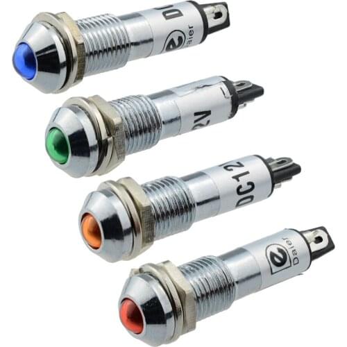 8mm metal Indicator lights waterproof Signal lamp no wire 12V 220v power signal lamp LED indication mini indicator light