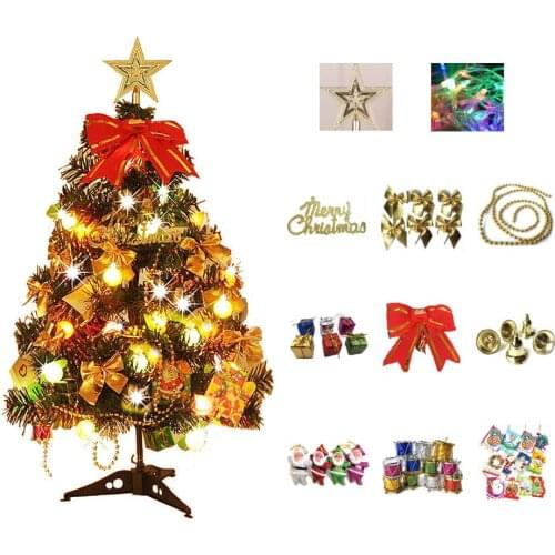 Home Decoration Mini Tabletop Xmas Tree Set Decorations New 60cm With LED Light Desktop Artificial Festival Gift Christmas
