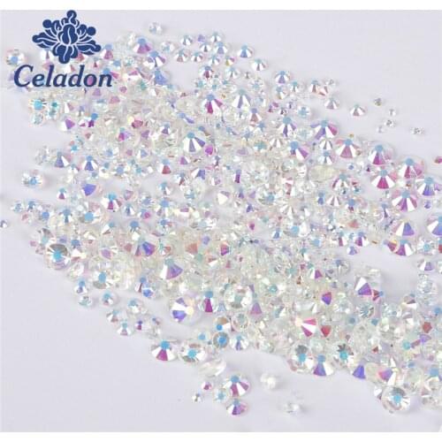 New 1440pcs/bag Transparent Rhinestones SS3-SS30 Glass Gem Clear AB For DIY Girls Women Nail Art Decorations Support Wholesale