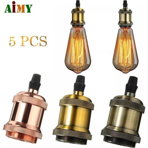 5 PCS Vintage Lamp Socket Edison Screw Lamp Holder E27 Bulb Bases