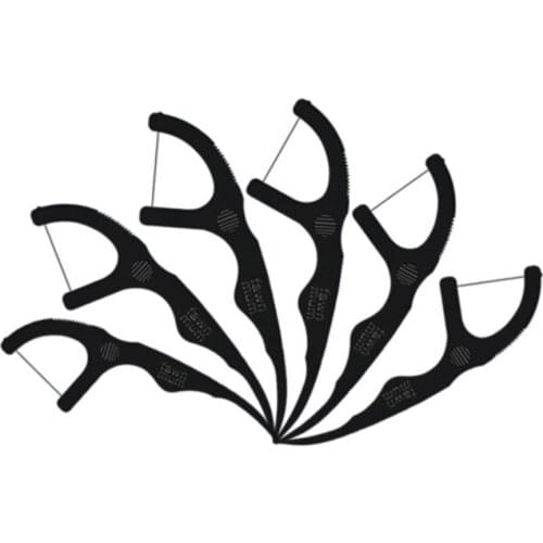 Bamboo Charcoal Dental Floss Teethpick Deep Clean Teeth Tool Bamboo Charcoal High Adsorption Strong Tensile Floss Tooth Sticker