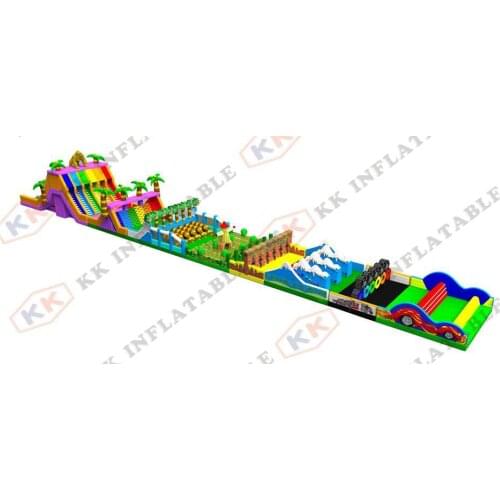0.55 mm PVC Tarpaulin Outdoor Large OEM Inflatable Obstacle Course