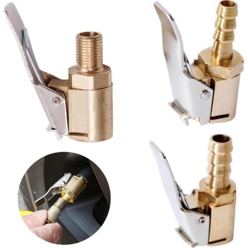 1 Pcs Car Auto Brass 6mm 8mm Tyre Wheel Tire Air Chuck Inflator Pump Valve Clip Clamp Connector Adapter Car-styling