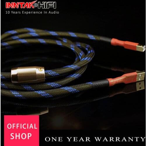 1PCS High Quality 4N Silver-plated copper Type-A To Type-B USB Cable For Audio DAC Heaphone Amplifier