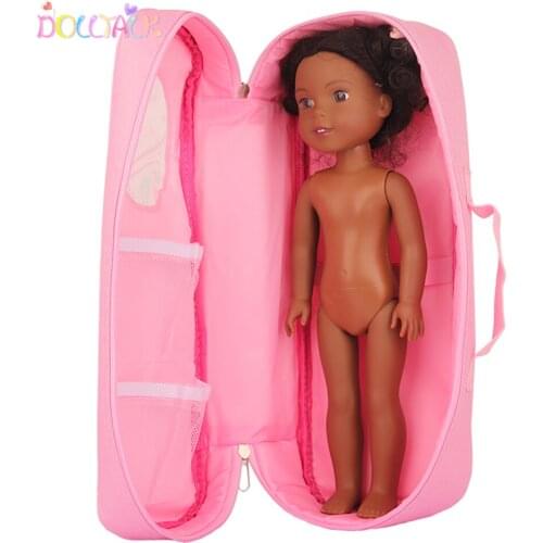 38*15*11 CM Doll Bag For 14 Inch American Doll Pink Color Portable Doll Toy Bag For 33-37 CM Doll Accessories Girl Best Gift